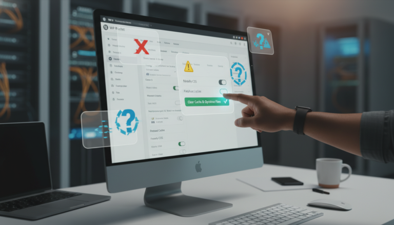 Profissional resolvendo problemas comuns com WP Rocket no WordPress