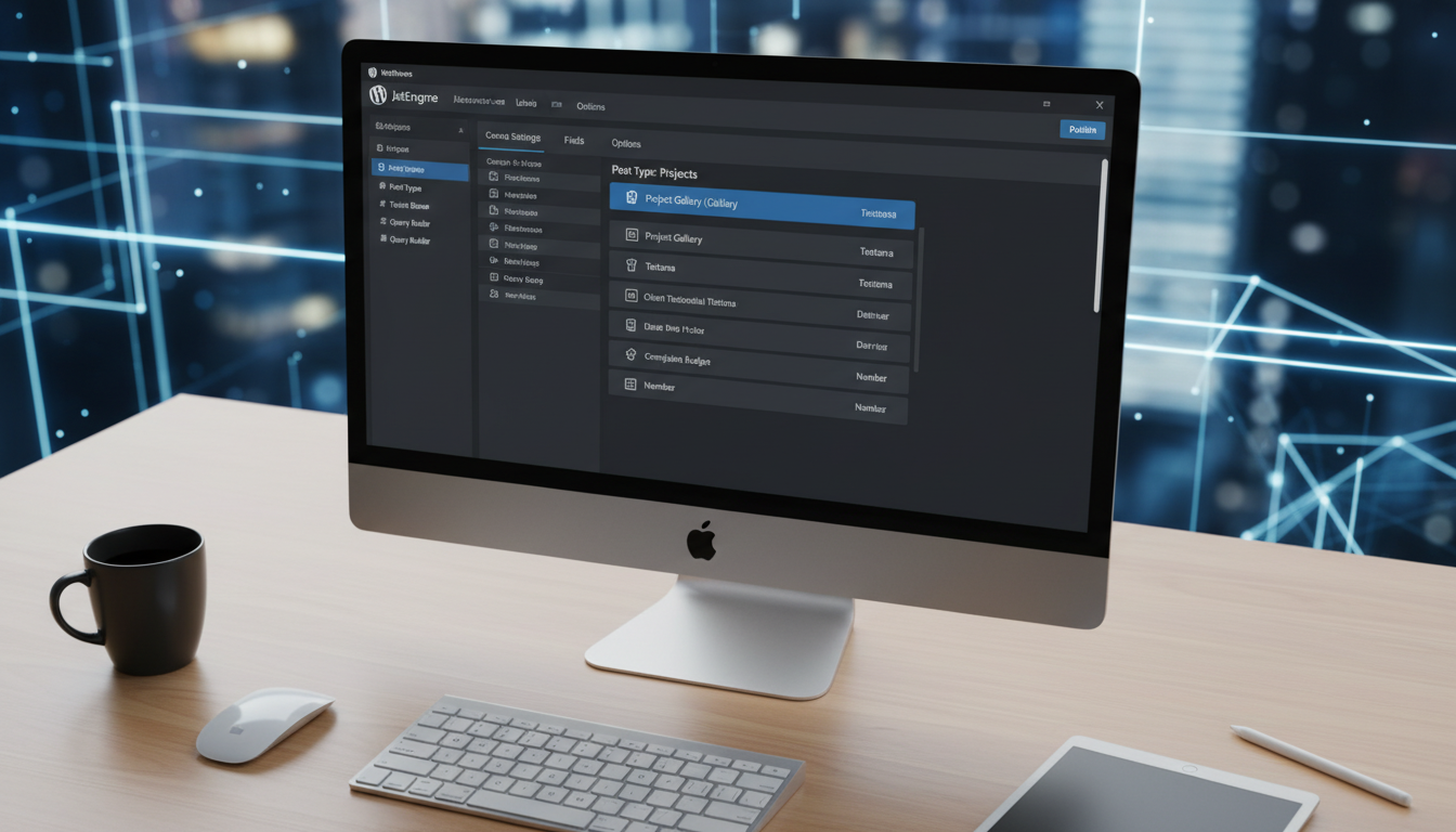 Interface do JetEngine para Tipos de Post Personalizados no WordPress