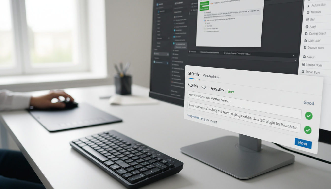 Yoast SEO para CTR, otimização de títulos, meta descrições, WordPress, SEO técnico, agência Collet, marketing digital.